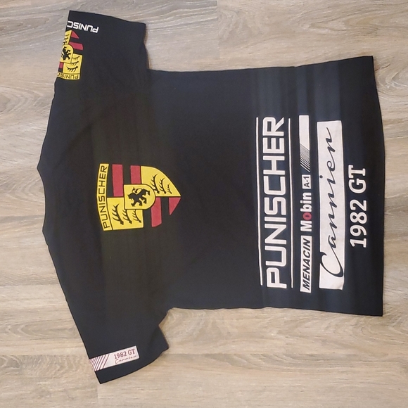 Bleecker Mercer Porsche Shirt XL Black Punischer GT Racing Car Graphic Logo Mens - Picture 3 of 5